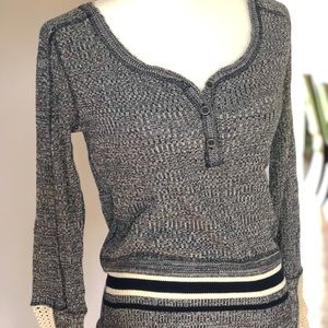 NWT Free People Top w/Crochet Arm Detail